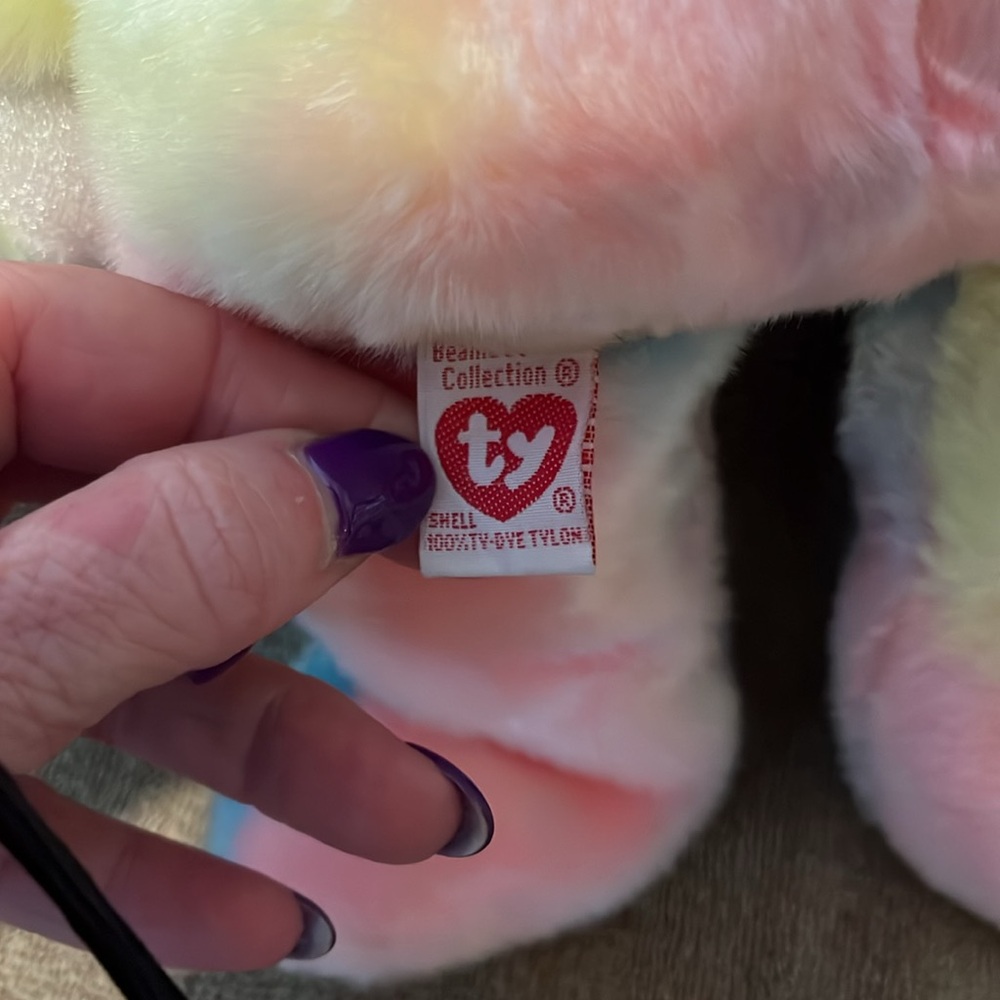 Ty Beanie Buddy BB Bear the birthday bear makes for a great gift pastel colors - Picture 5 of 7
